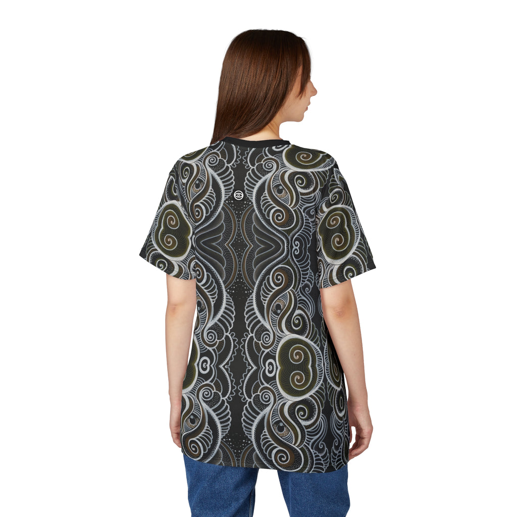 Tribal Spiral All-Over Print Tee — Boho Geometric Pattern #i66321