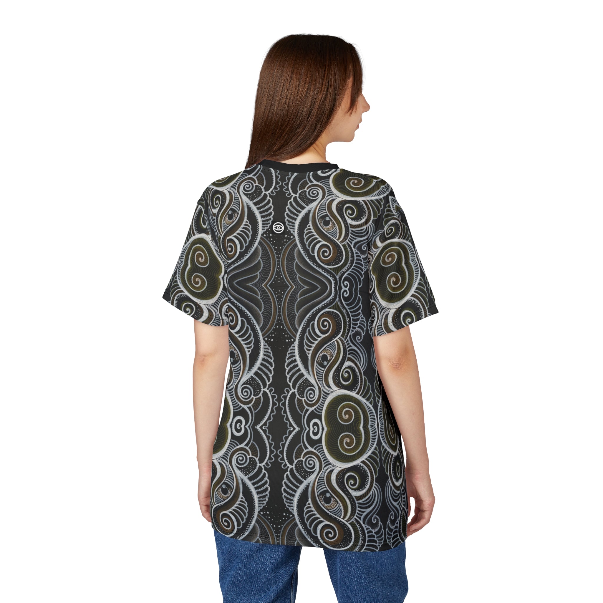Tribal Spiral All-Over Print Tee — Boho Geometric Pattern #i66321