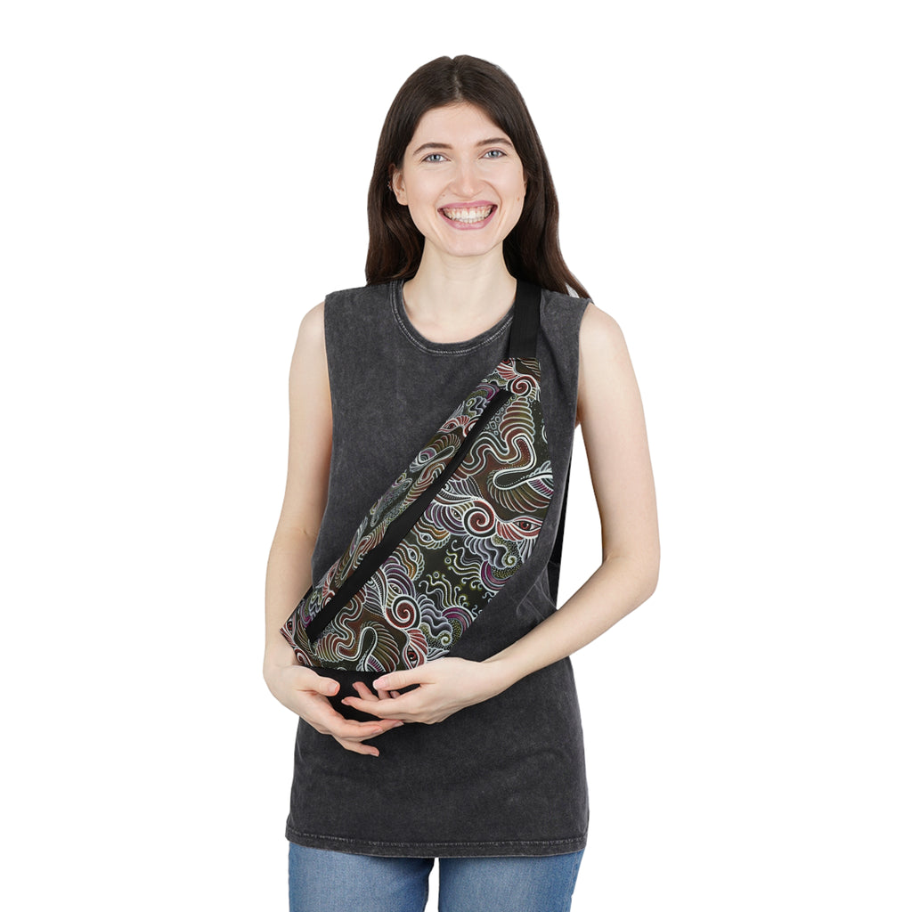 Boho Swirl Large Fanny Pack — Patterned Festival Waist Bag #fp21