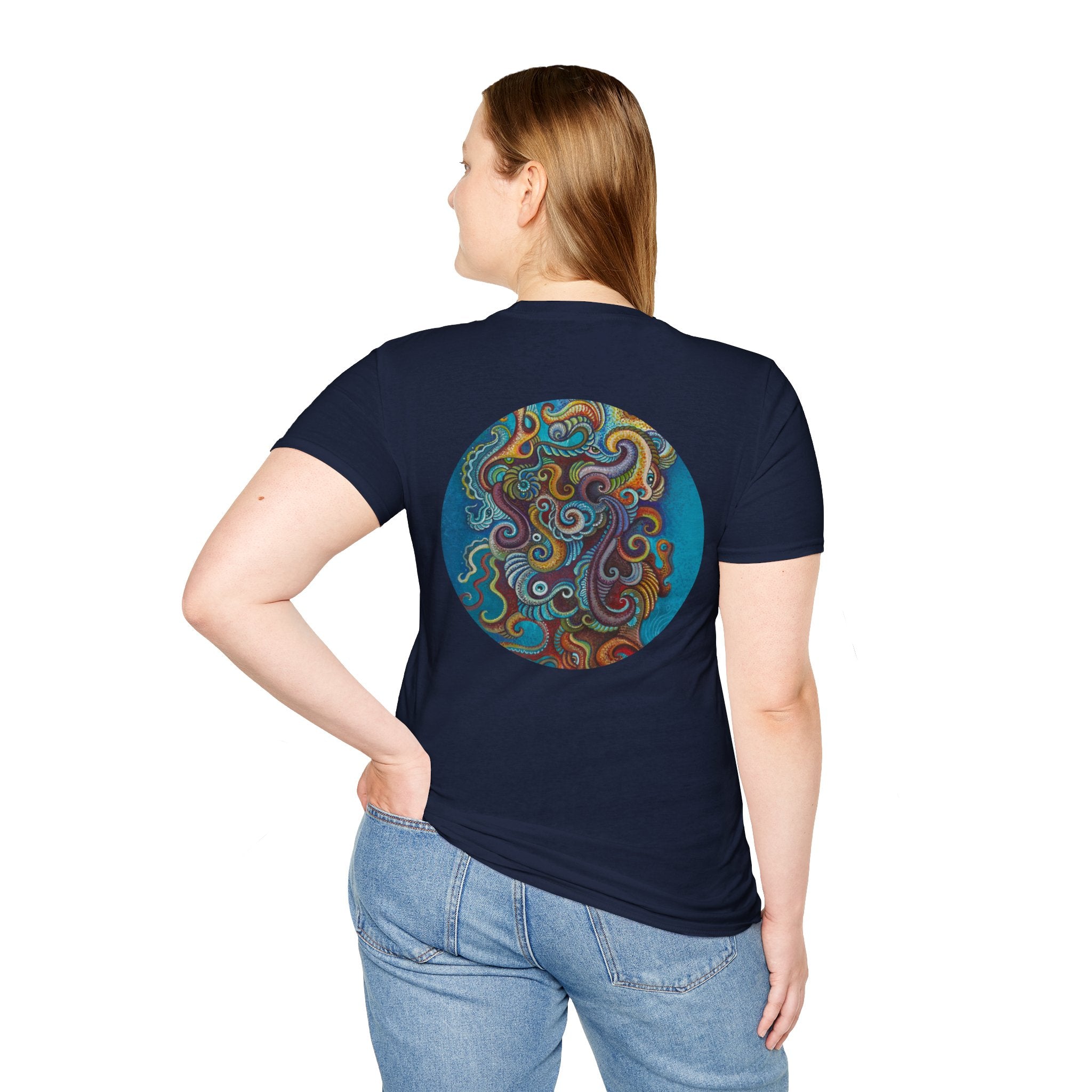 Psychedelic Keyhole T-Shirt — Colorful Swirl Art Tee #tsc8765