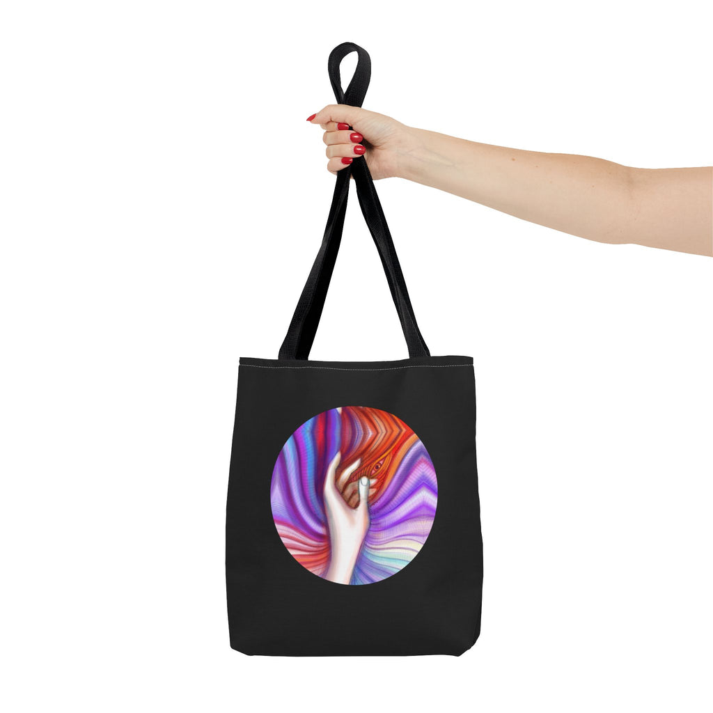 Mystic Wave Tote Bag — Colorful Hand & Psychedelic Swirl Art #sf146873