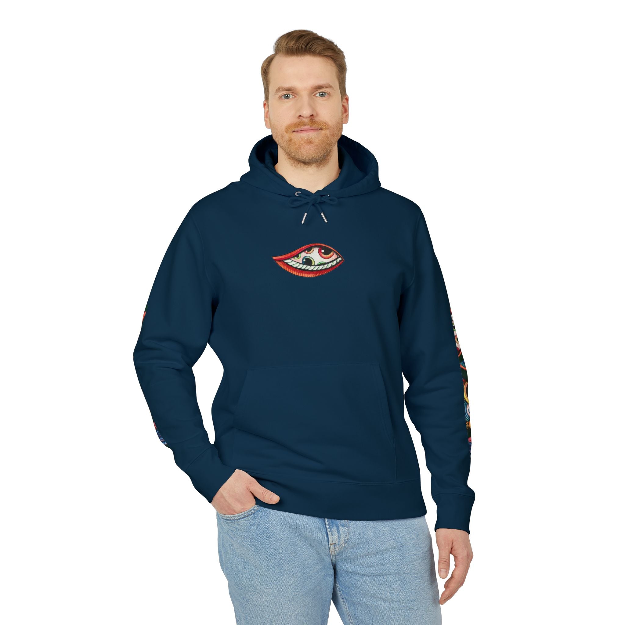 Graphic Hoodie — Colorful Psychedelic Lip & Swirl Design #h4334