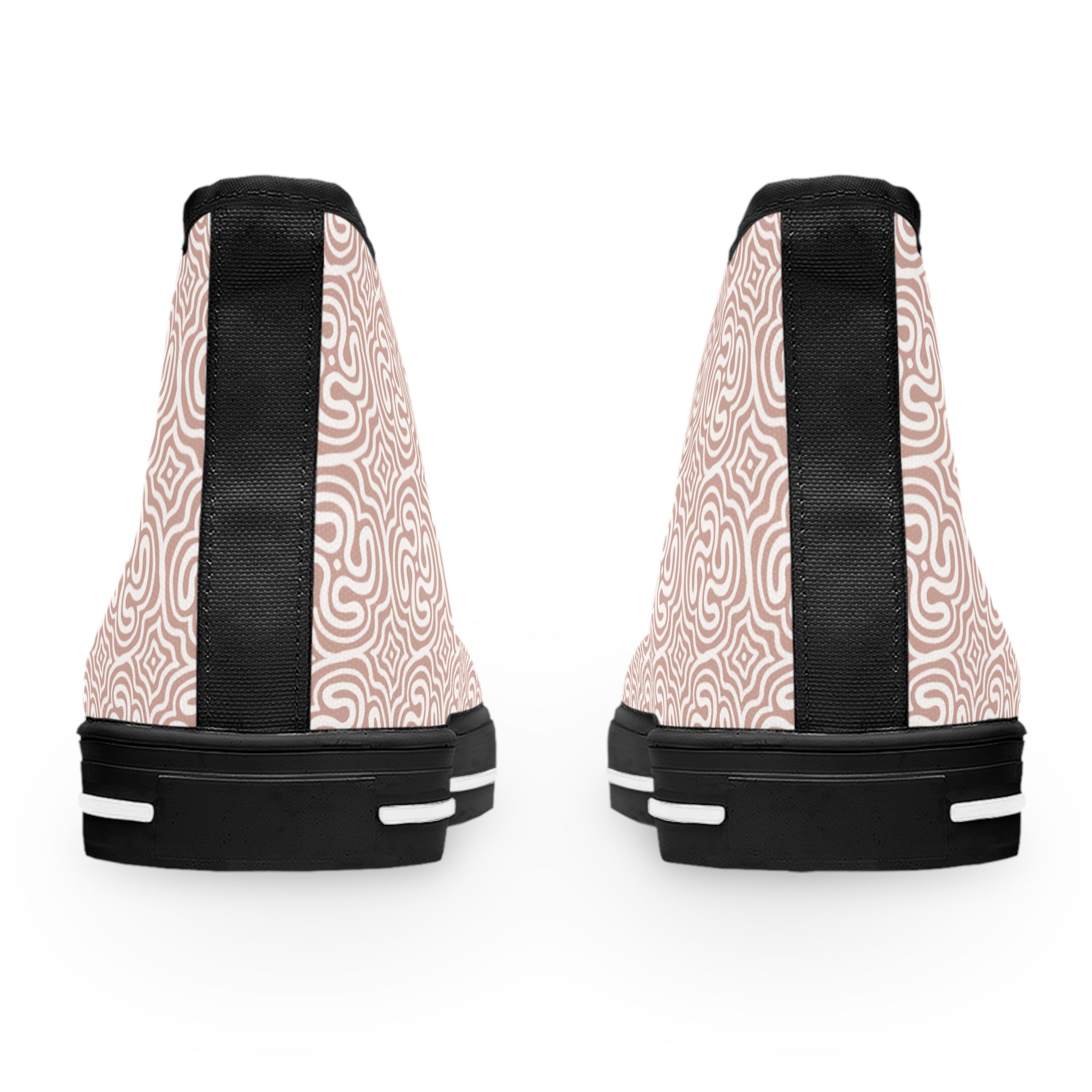 Women's High Top Sneakers - Rose Maze Pattern Casual Canvas Shoes #h875688