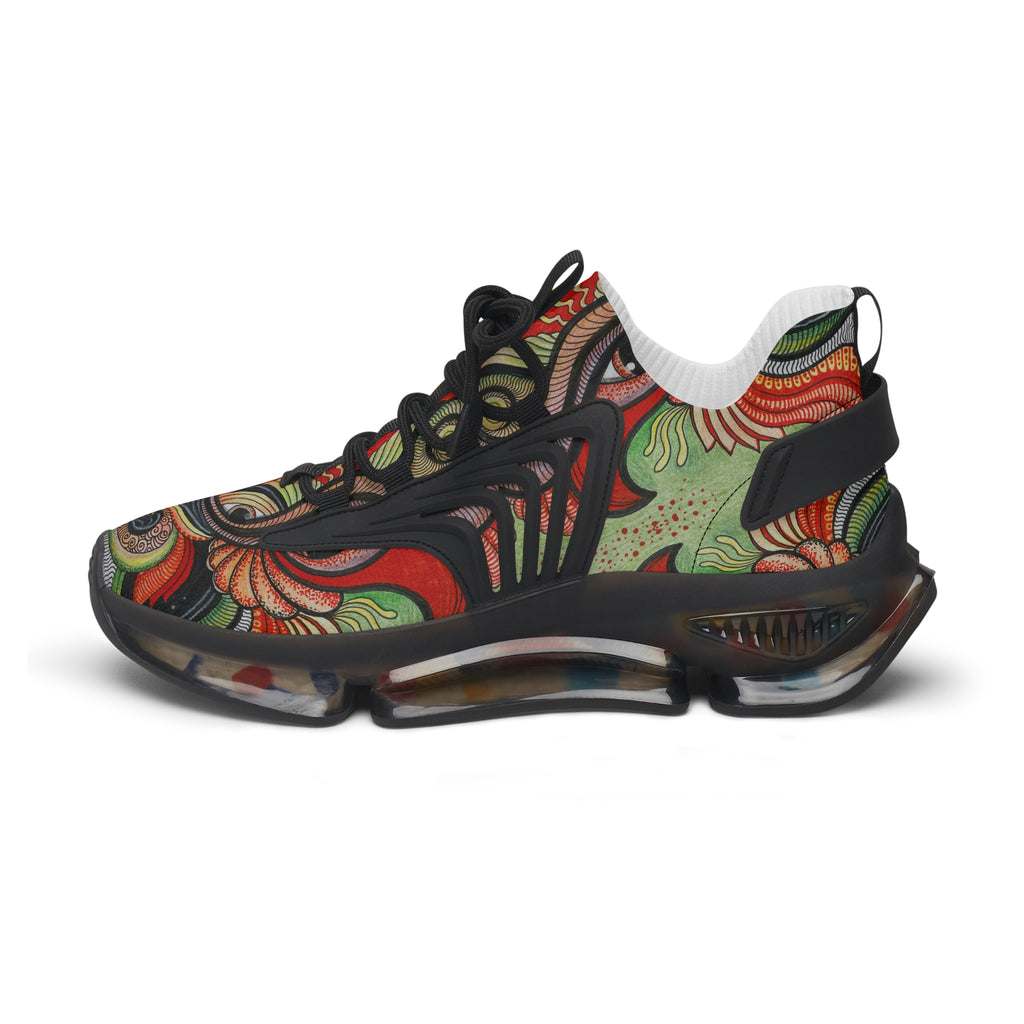 Women's Mesh Sneakers — Vintage Swirl Pattern Athletic Shoes #f3555522