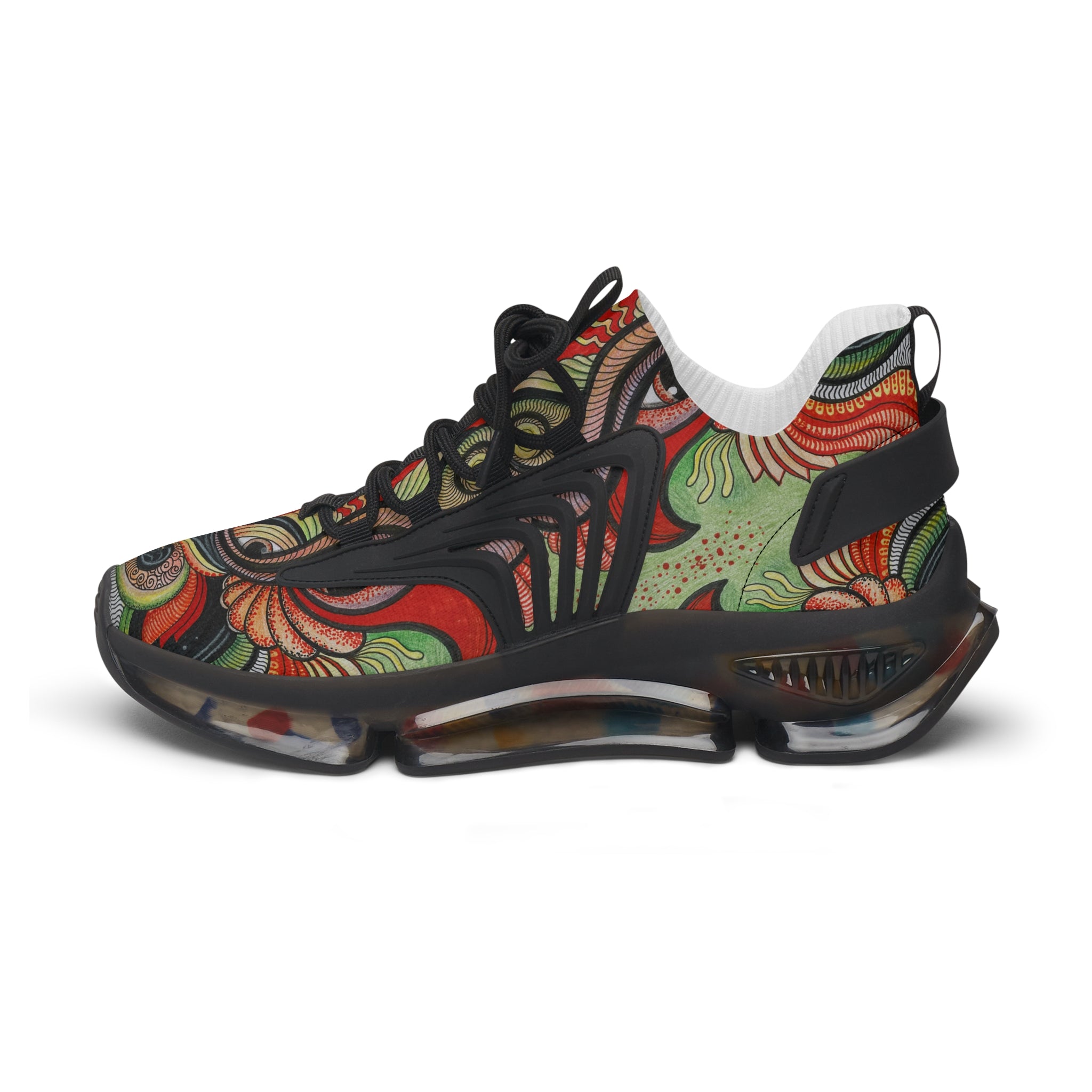 Women's Mesh Sneakers — Vintage Swirl Pattern Athletic Shoes #f3555522