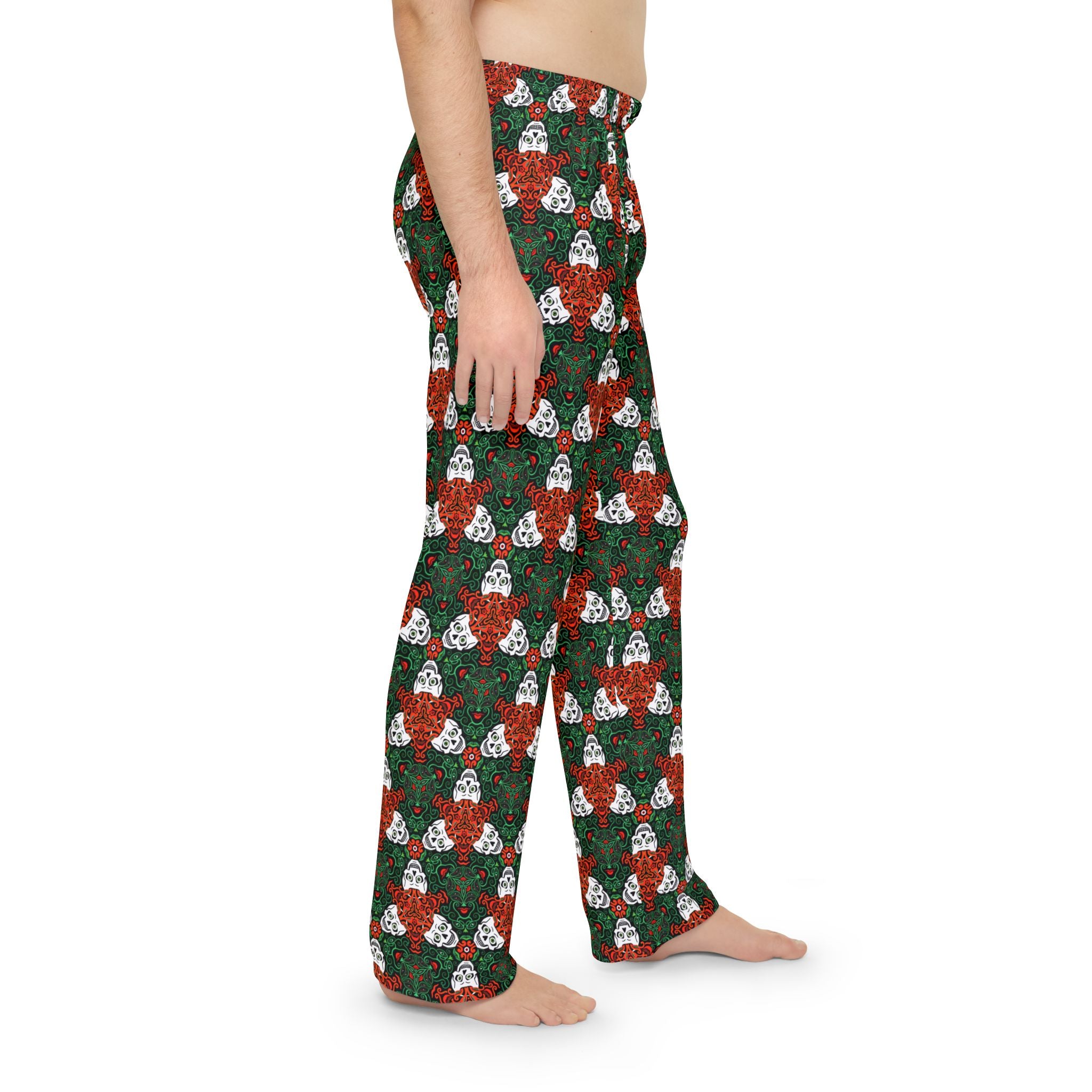 Men's Skull & Roses Holiday Pajama Pants #fs214552