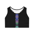 Sports Bra — Vertical Psychedelic Wave Print #u98639