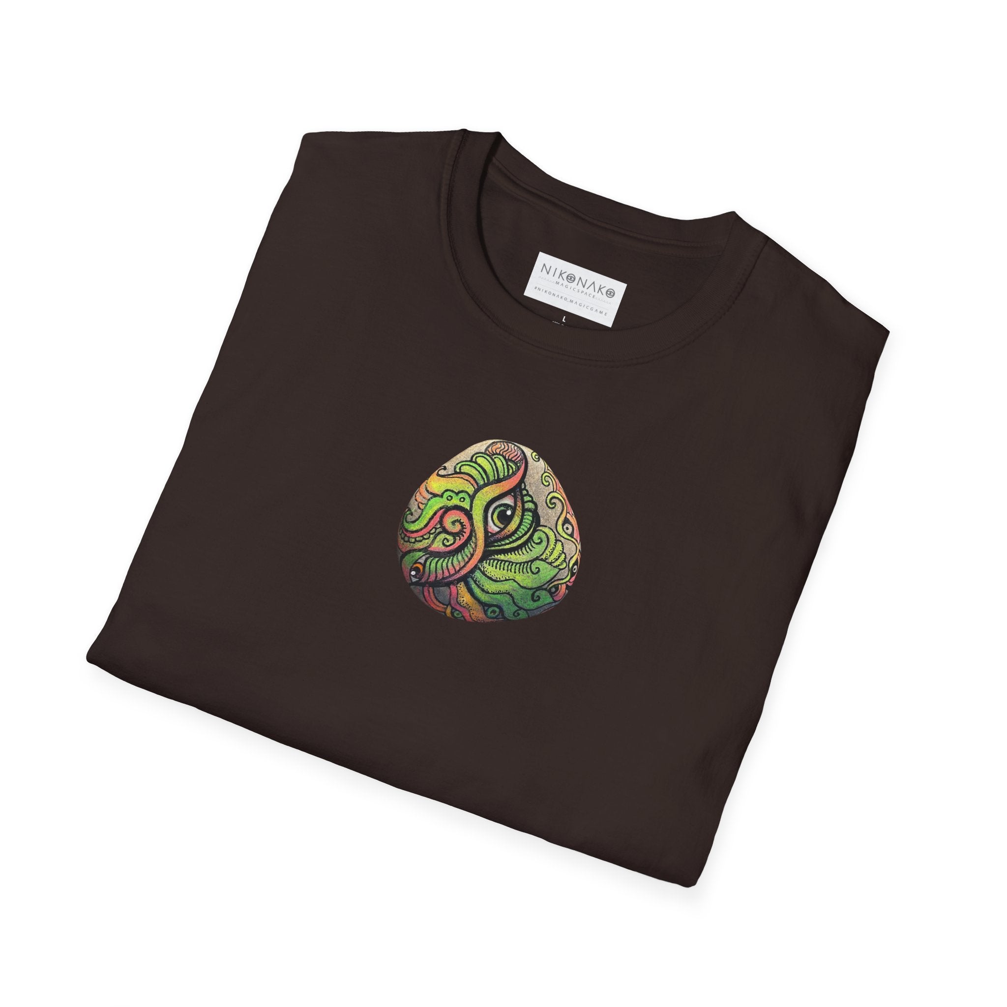 Psychedelic Green Mandala T-Shirt — Abstract Tribal Circle Art Tee #h84210