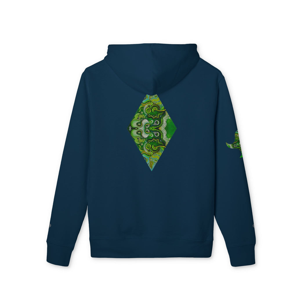 Green Geometric Nature Hoodie — Triangle Diamond Forest Graphic #iyf874322