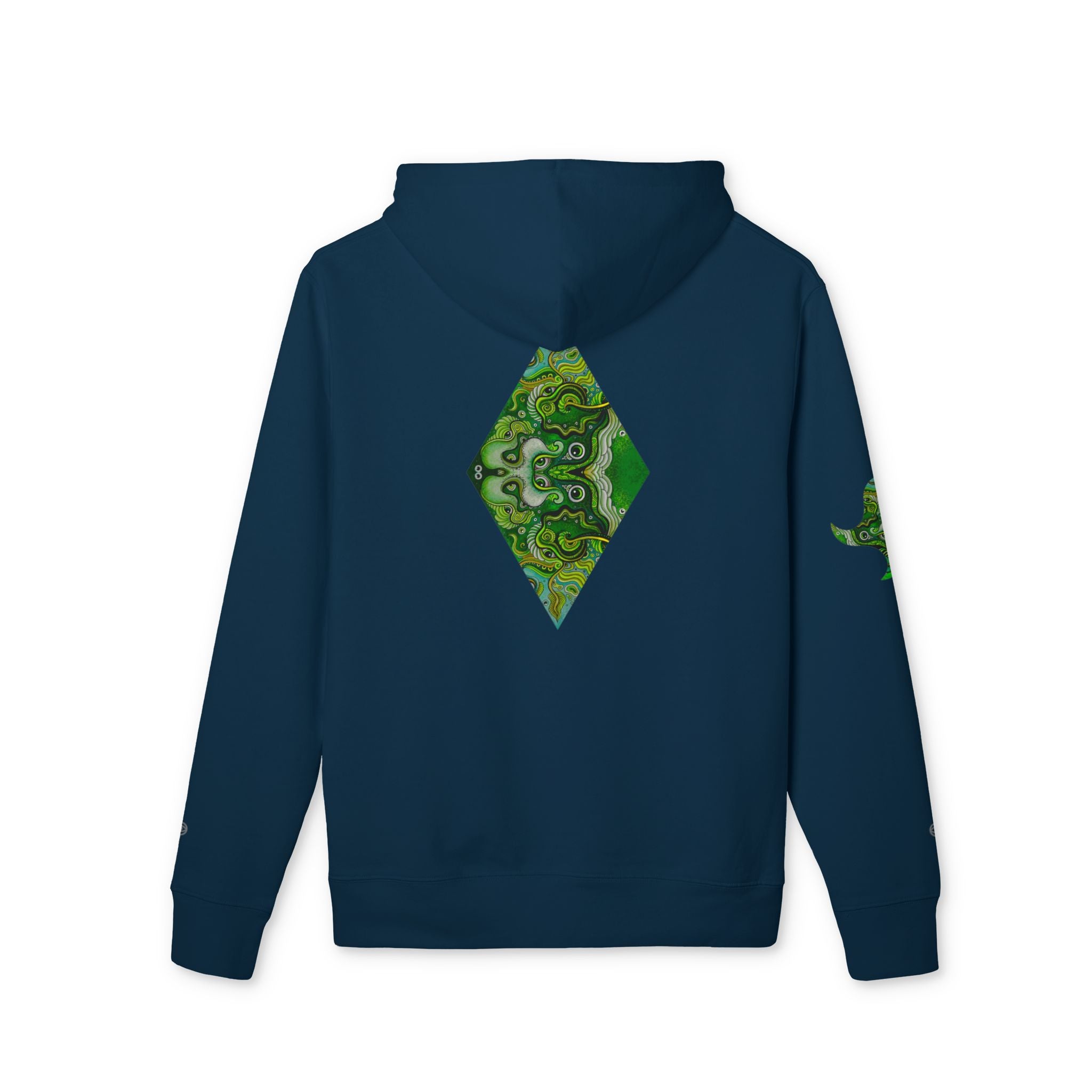 Green Geometric Nature Hoodie — Triangle Diamond Forest Graphic #iyf874322