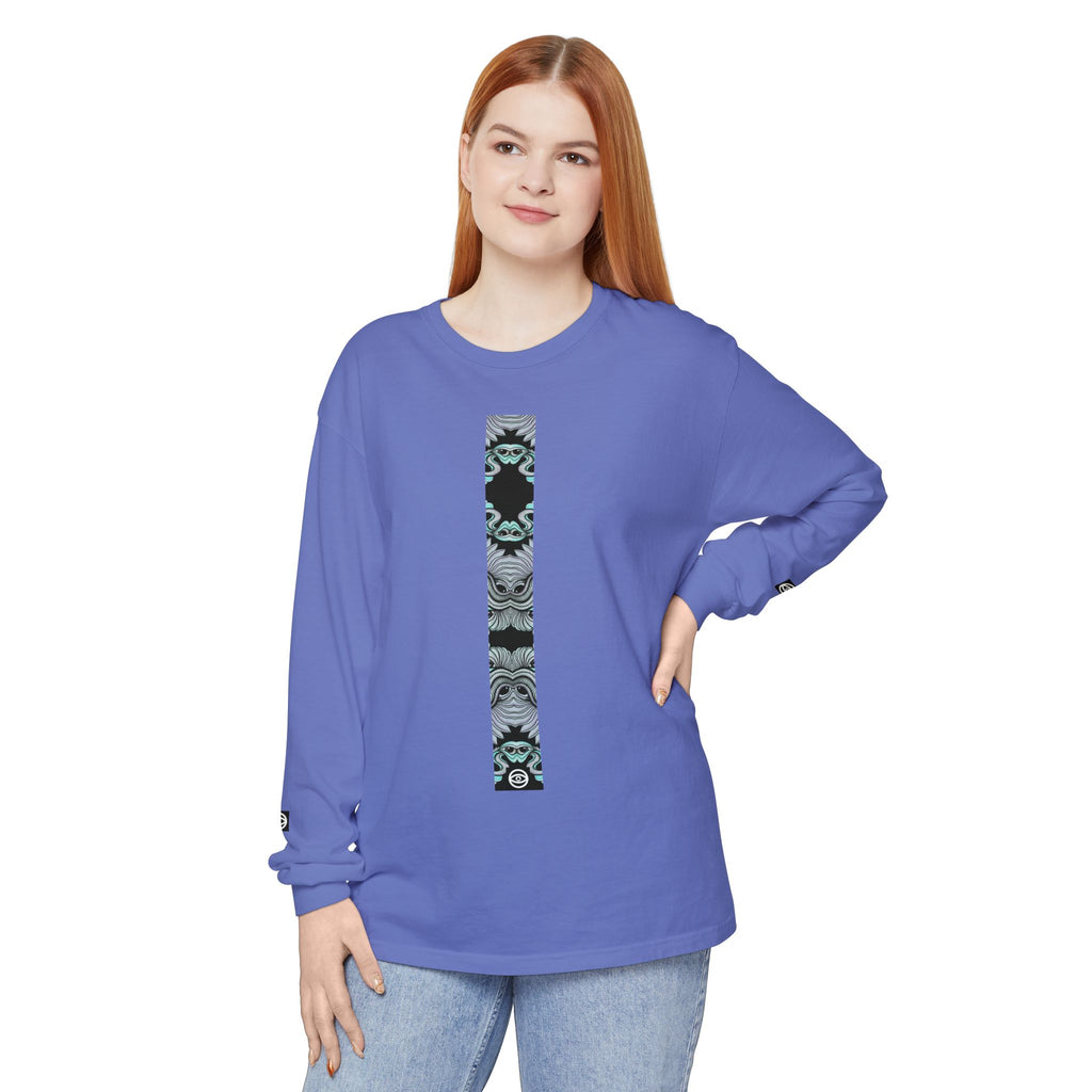 Men's/Women's Long Sleeve T-Shirt — Vertical Geometric Stripe Graphic #kjgd64258