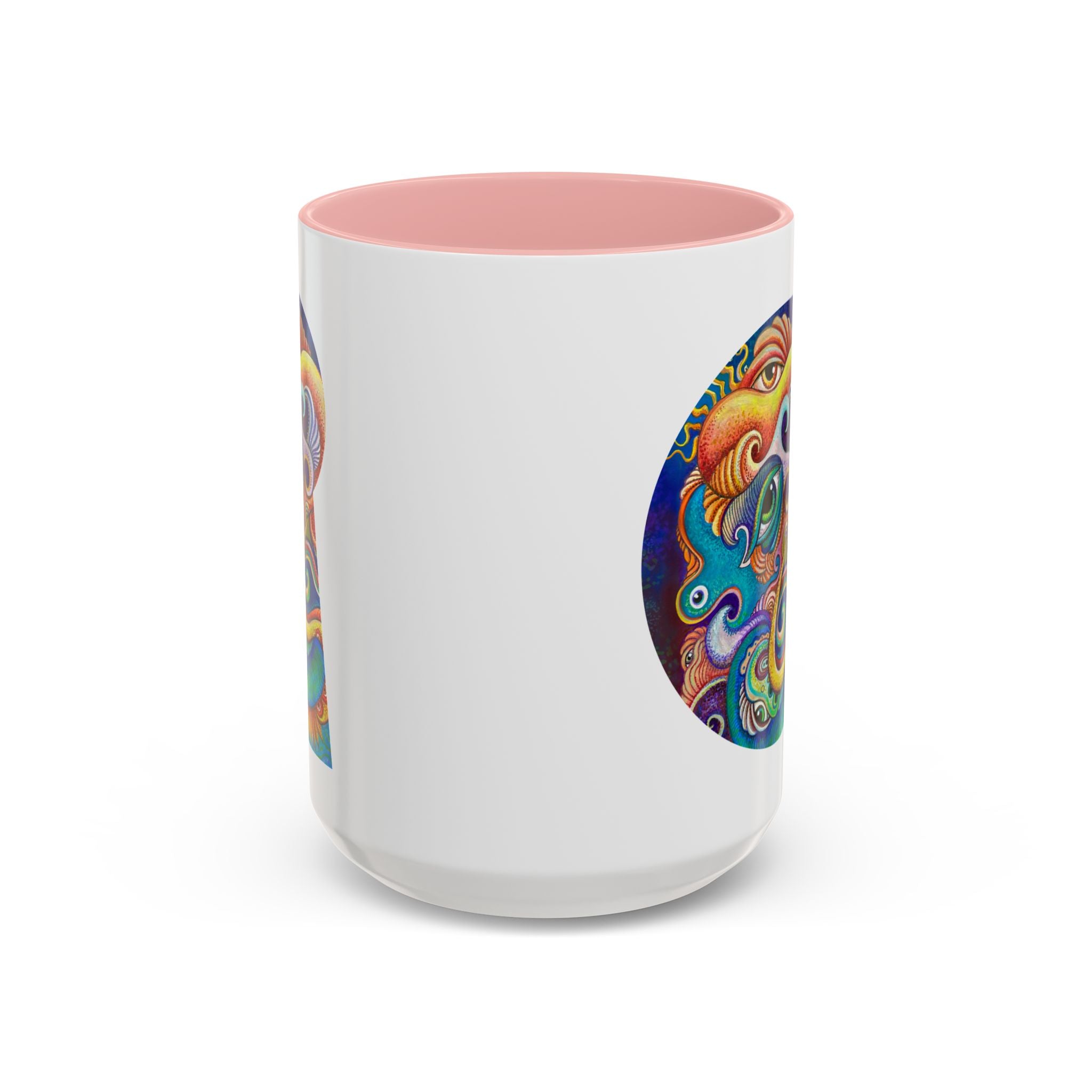 Colorful Abstract Fish Circle Mug | Accent Coffee Mug