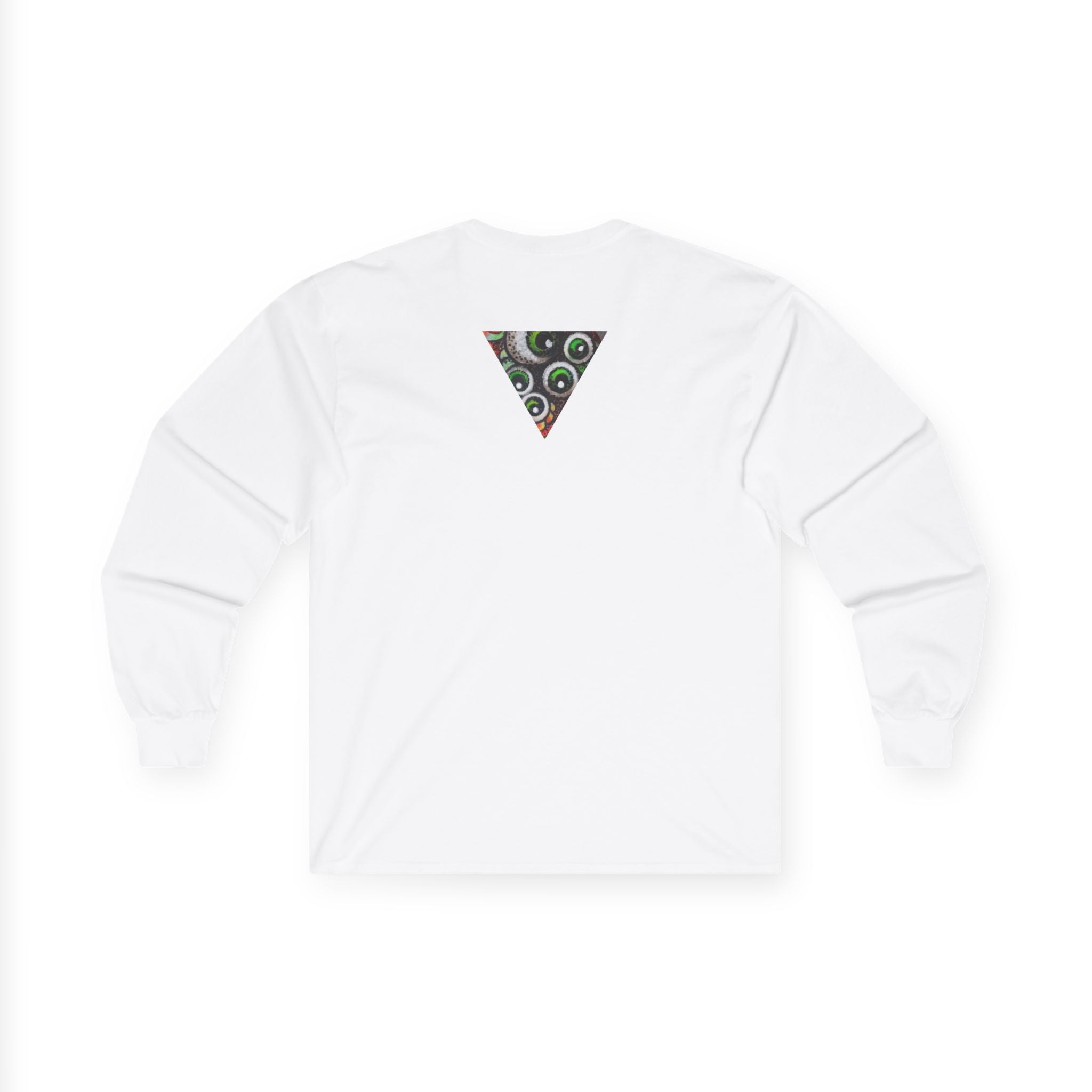 Triangle Camo Graphic Long Sleeve Tee — Minimal Military-Inspired Chest Print #k646&