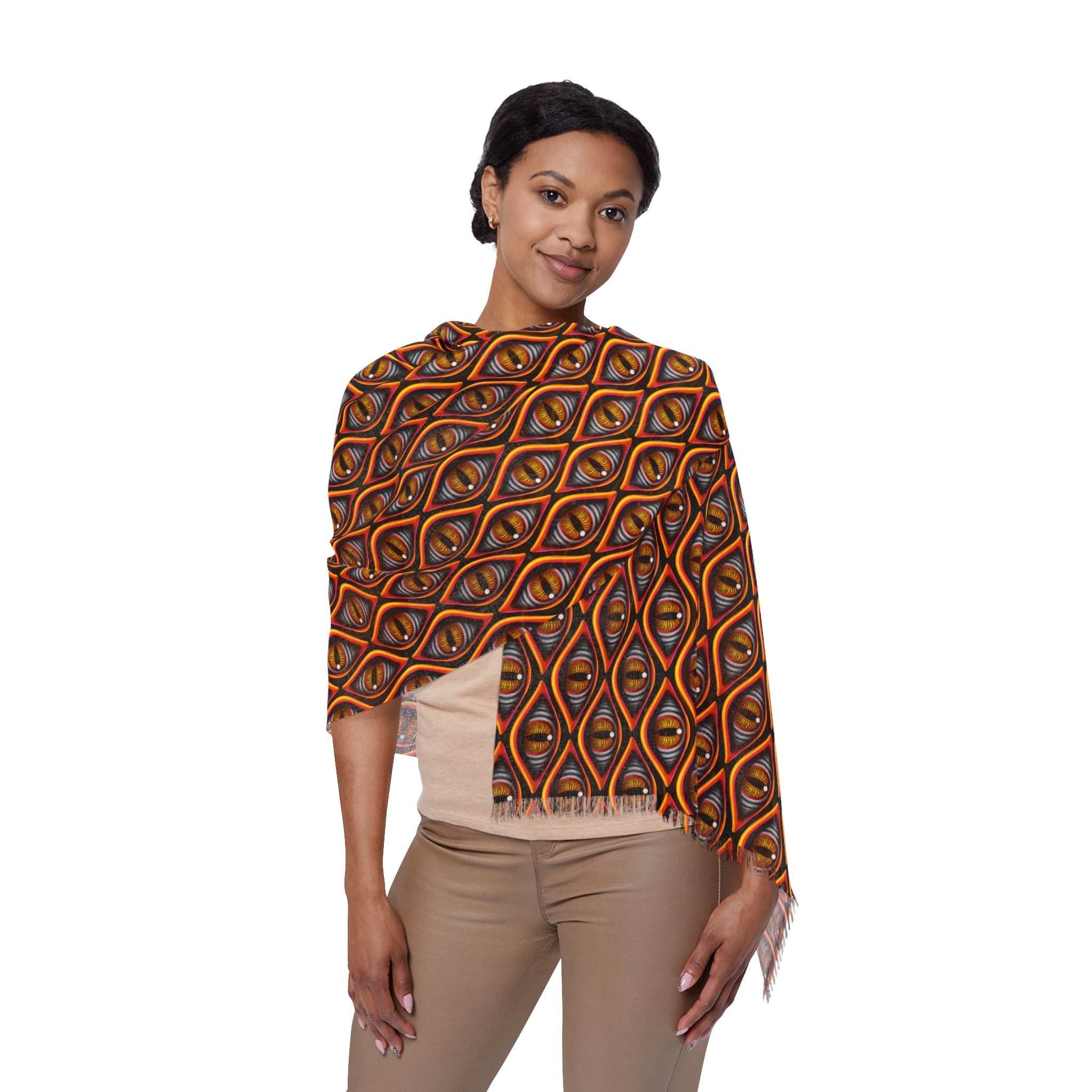 Light Scarf — Geometric Retro Fan Pattern Lightweight Scarf #h862578