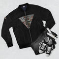Black Bomber Jacket with Geometric Tribal Triangle Design #gt2233