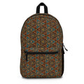 Boho Vintage Tile Backpack — Earthy Floral Geometric School & Travel Bag #tb6