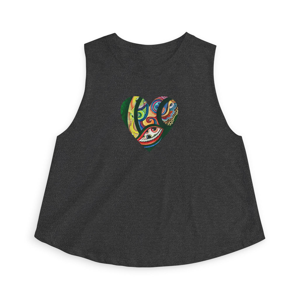Psychedelic Heart Crop Top — Colorful Abstract Love Graphic #k75257