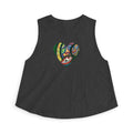 Psychedelic Heart Crop Top — Colorful Abstract Love Graphic #k75257