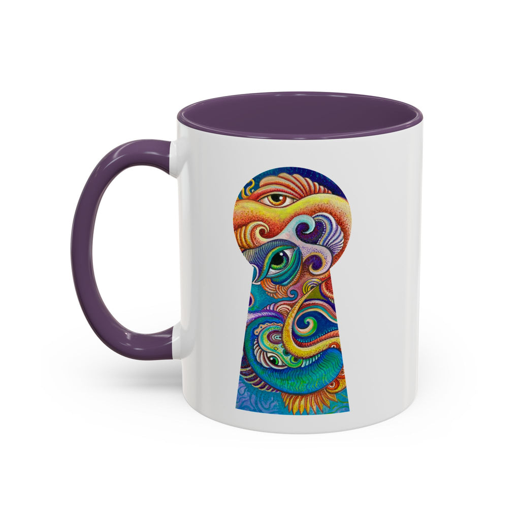 Colorful Abstract Fish Circle Mug | Accent Coffee Mug