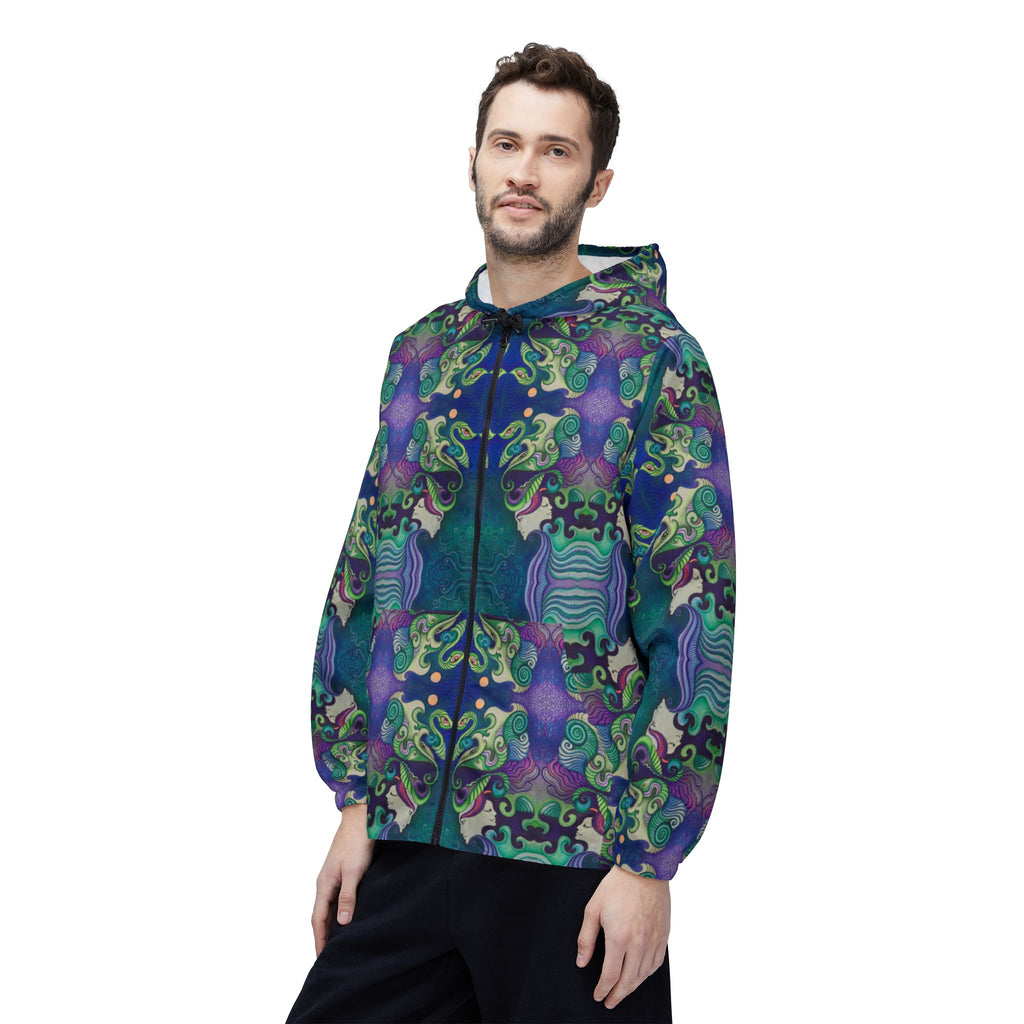 Kaleidoscope Ocean Pattern Windbreaker Jacket #uu97579865