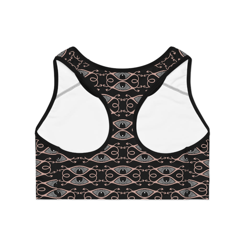 Mystic Eye Pattern Sports Bra — All-Over Print Athletic Crop Top #k9764570