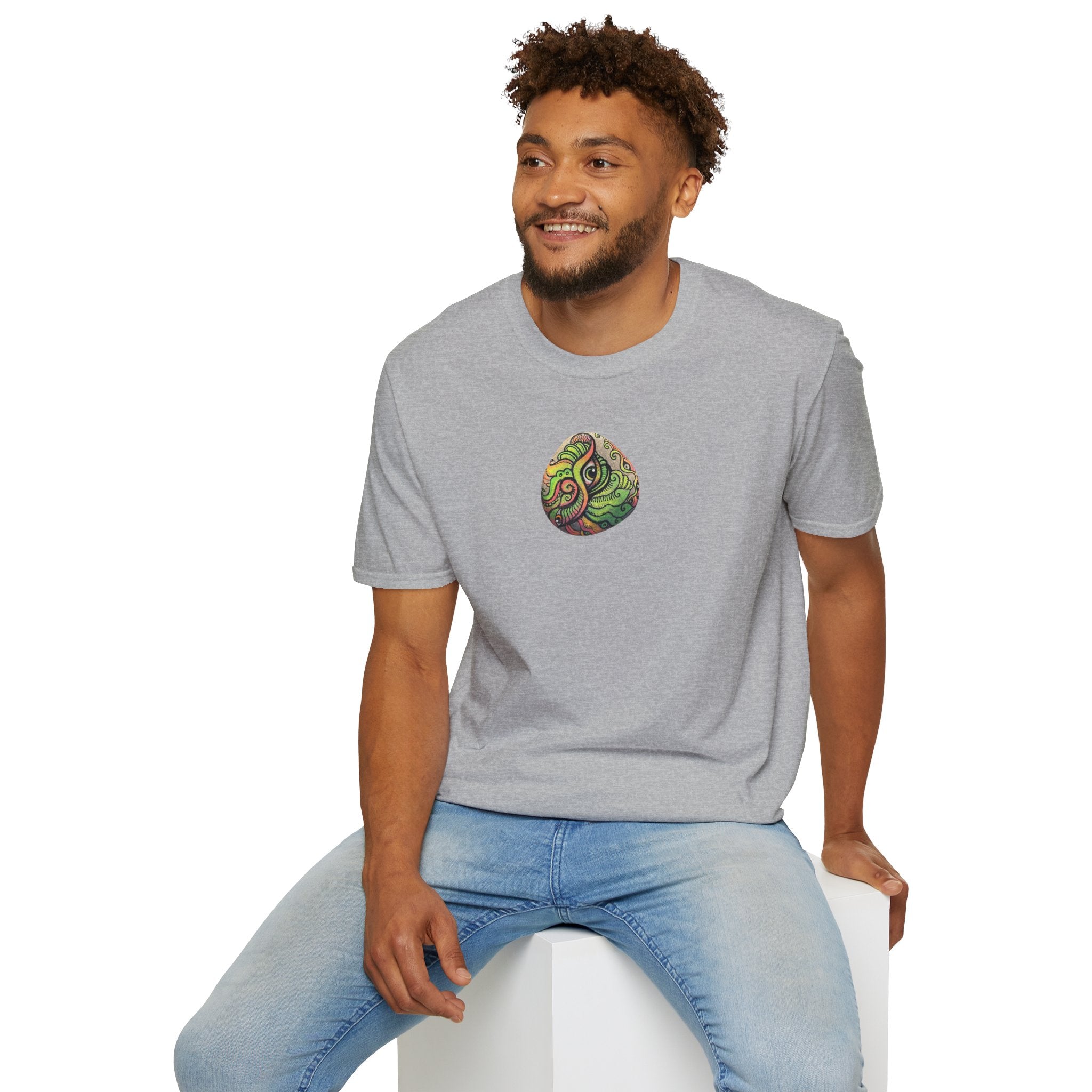 Psychedelic Green Mandala T-Shirt — Abstract Tribal Circle Art Tee #h84210