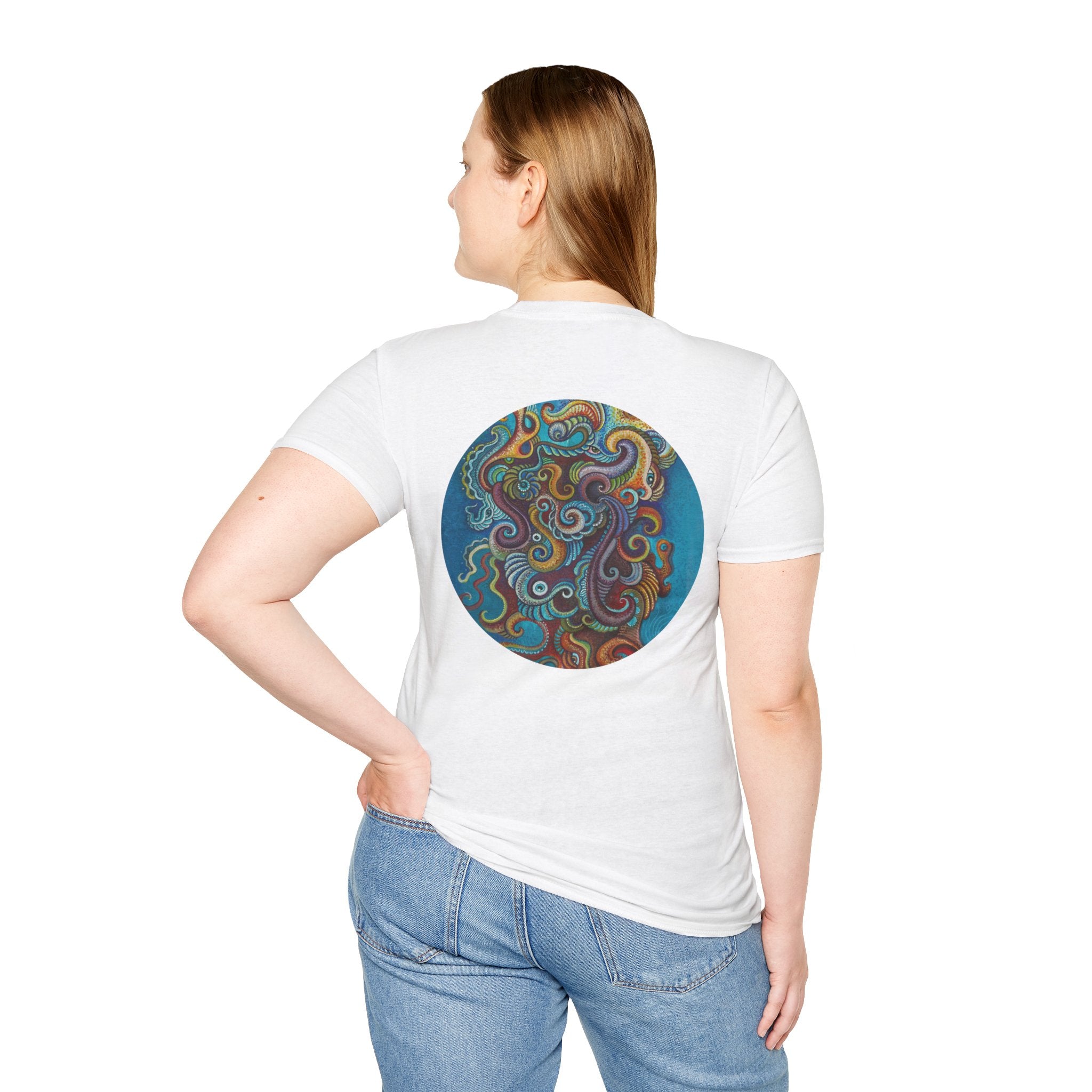 Psychedelic Keyhole T-Shirt — Colorful Swirl Art Tee #tsc8765