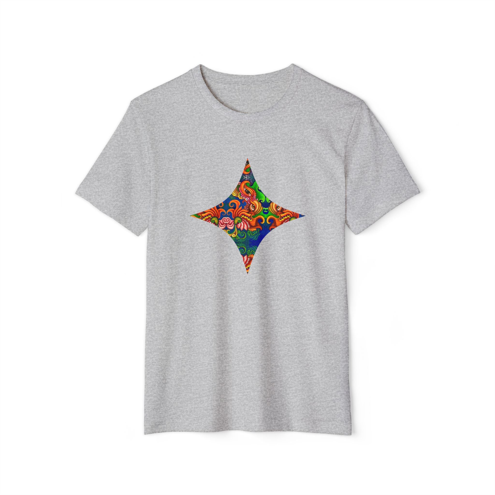 Psychedelic Floral Diamond T‑Shirt — Colorful Retro Pattern Tee #oigr88443