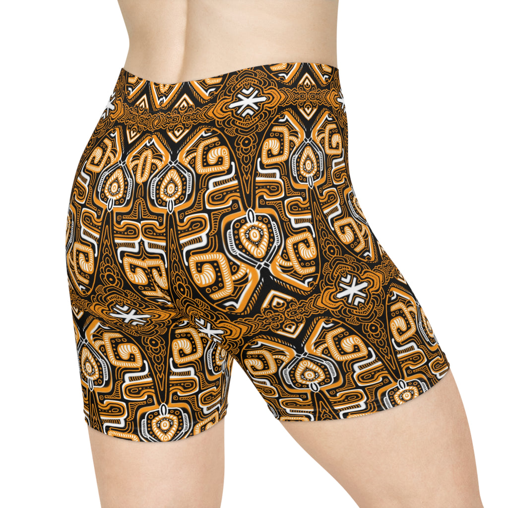 Tribal Gold Geo Women's Biker Shorts #fsj165
