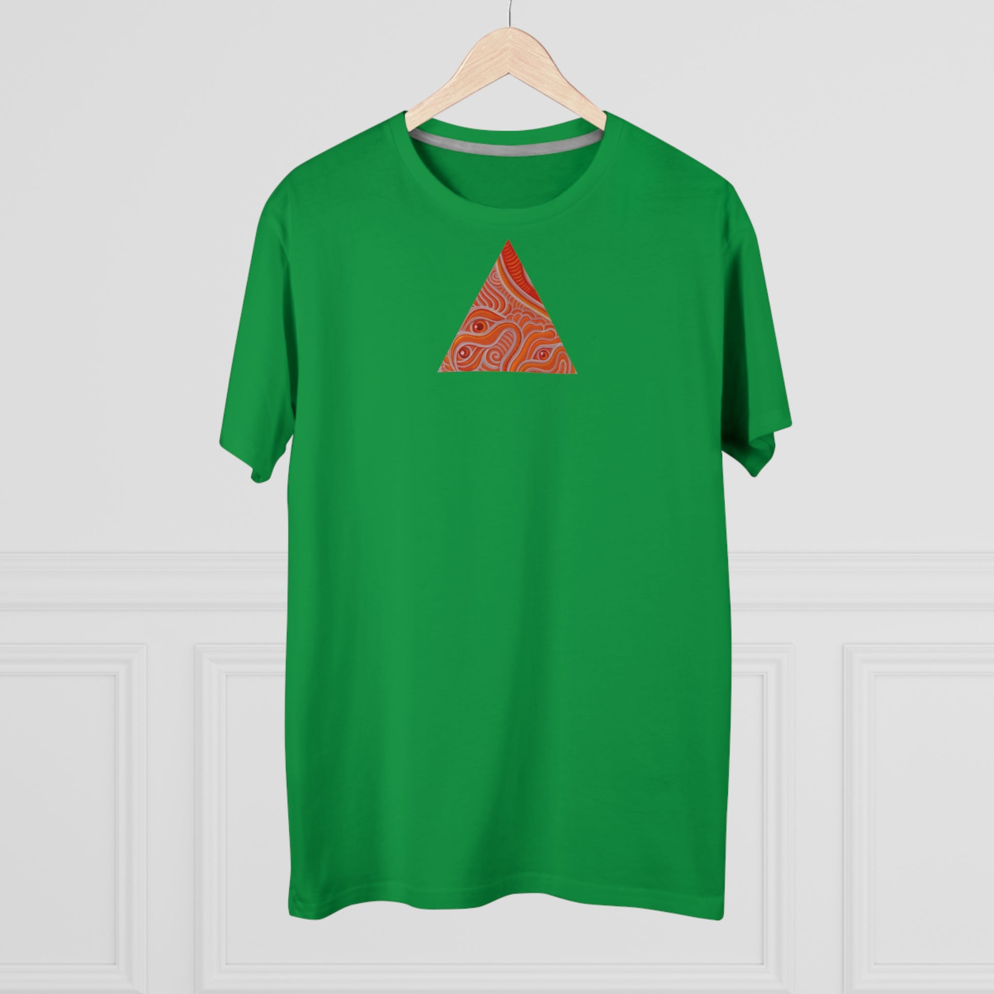 Men's Tee — Red Geometric Triangle Pattern #dm52986