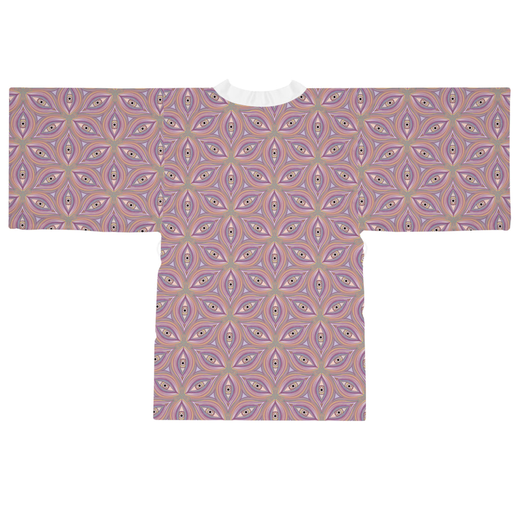 Pastel Geometric Kimono Robe – Pink Mandala All-Over Print
