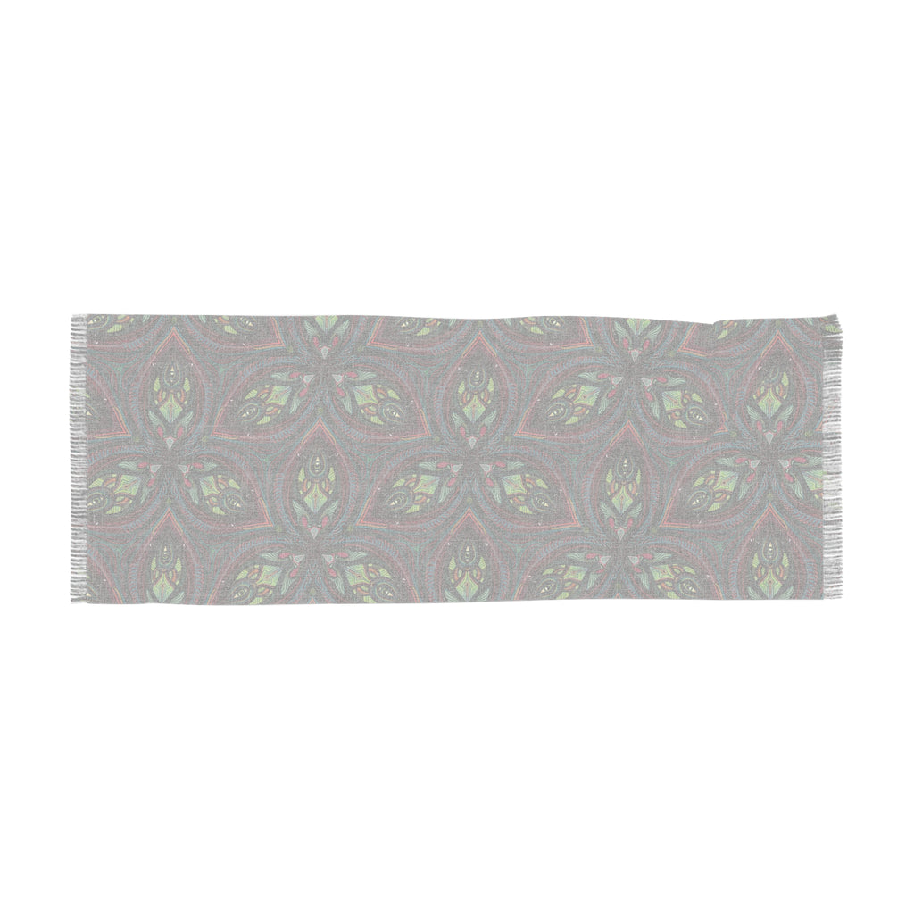 Bohemian Kaleidoscope Light Scarf — Floral Geometric Patterned Wrap #uw2287