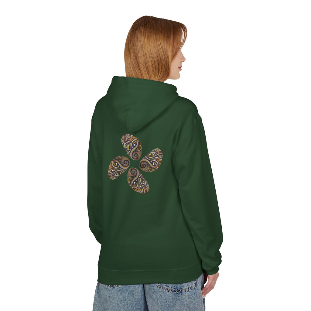 Leaf Pattern Hoodie — Boho Tribal Feather Design Pullover #f8635678