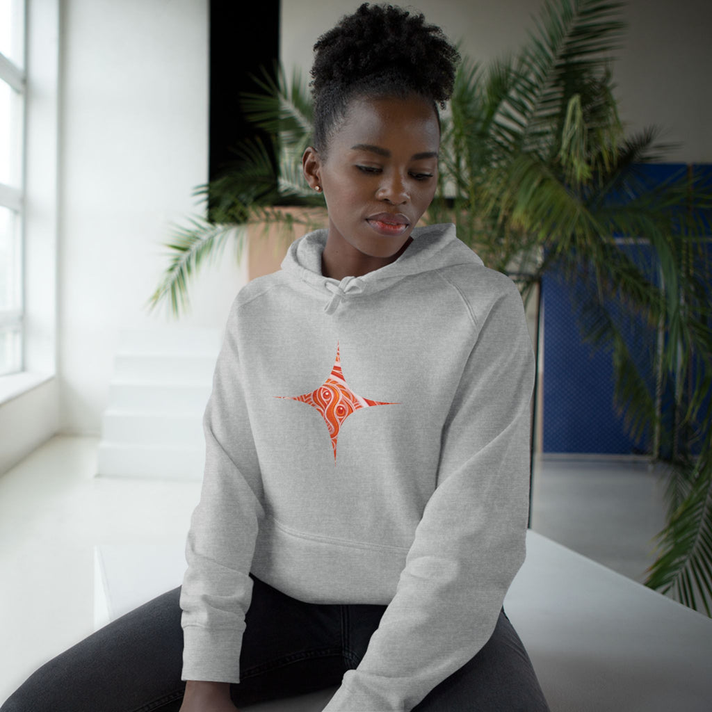 Keyhole & Diamond Pattern Hoodie — Abstract Red Paisley Graphic #yh099879