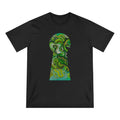 Keyhole Psychedelic T-Shirt — Green Abstract Art Tee #tsg219