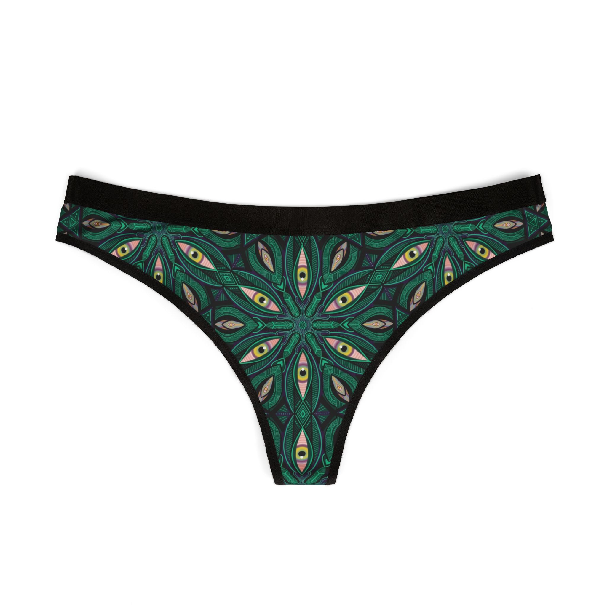 Green Kaleidoscope Thong — Women's Patterned Lingerie #m99554