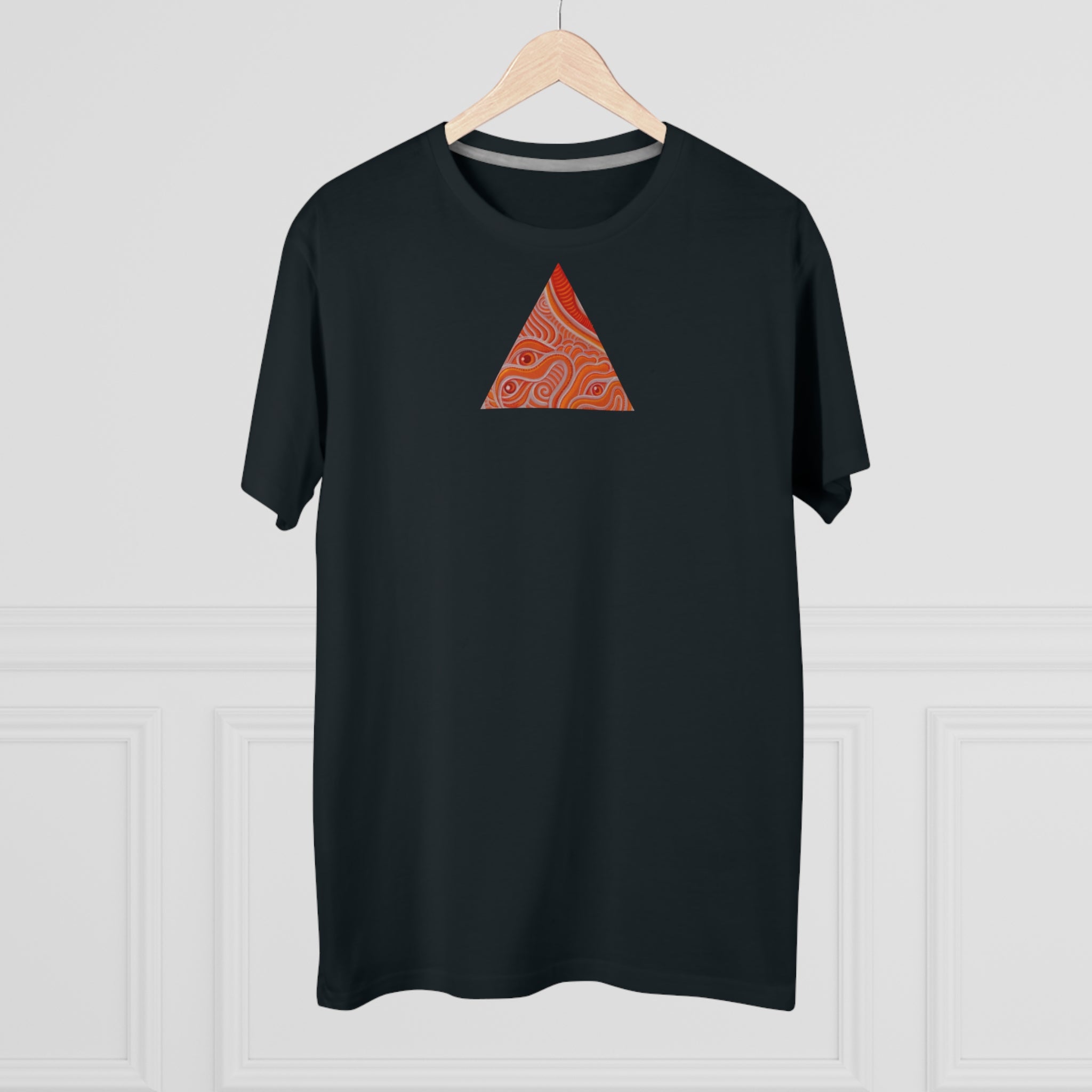 Men's Tee — Red Geometric Triangle Pattern #dm52986