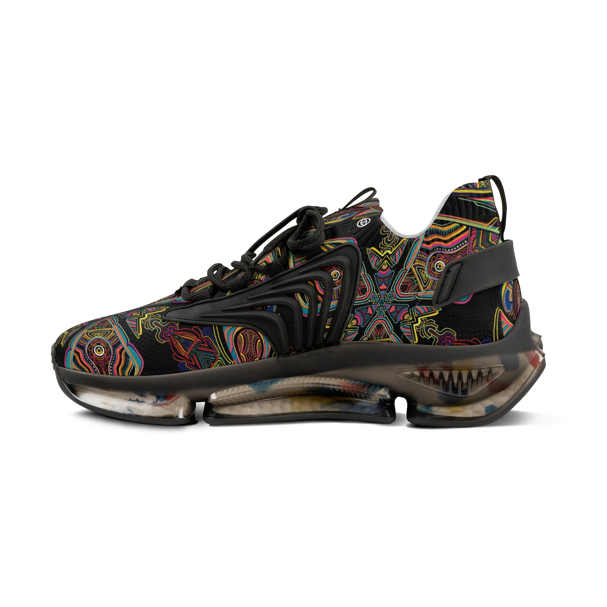 Men's Mesh Sneakers — Kaleidoscope Abstract Pattern Athletic Shoes #ijg8843