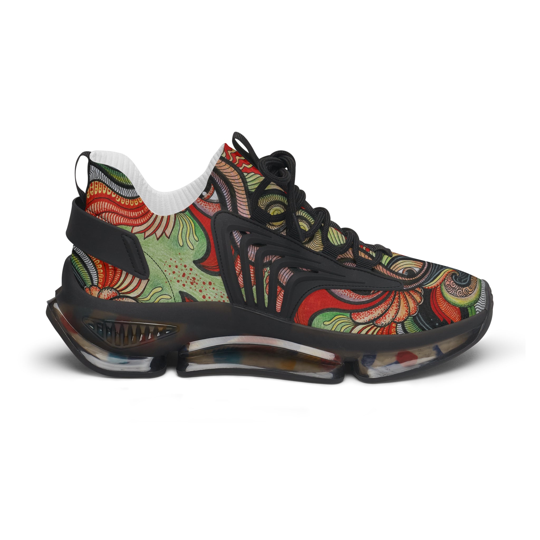 Women's Mesh Sneakers — Vintage Swirl Pattern Athletic Shoes #f3555522