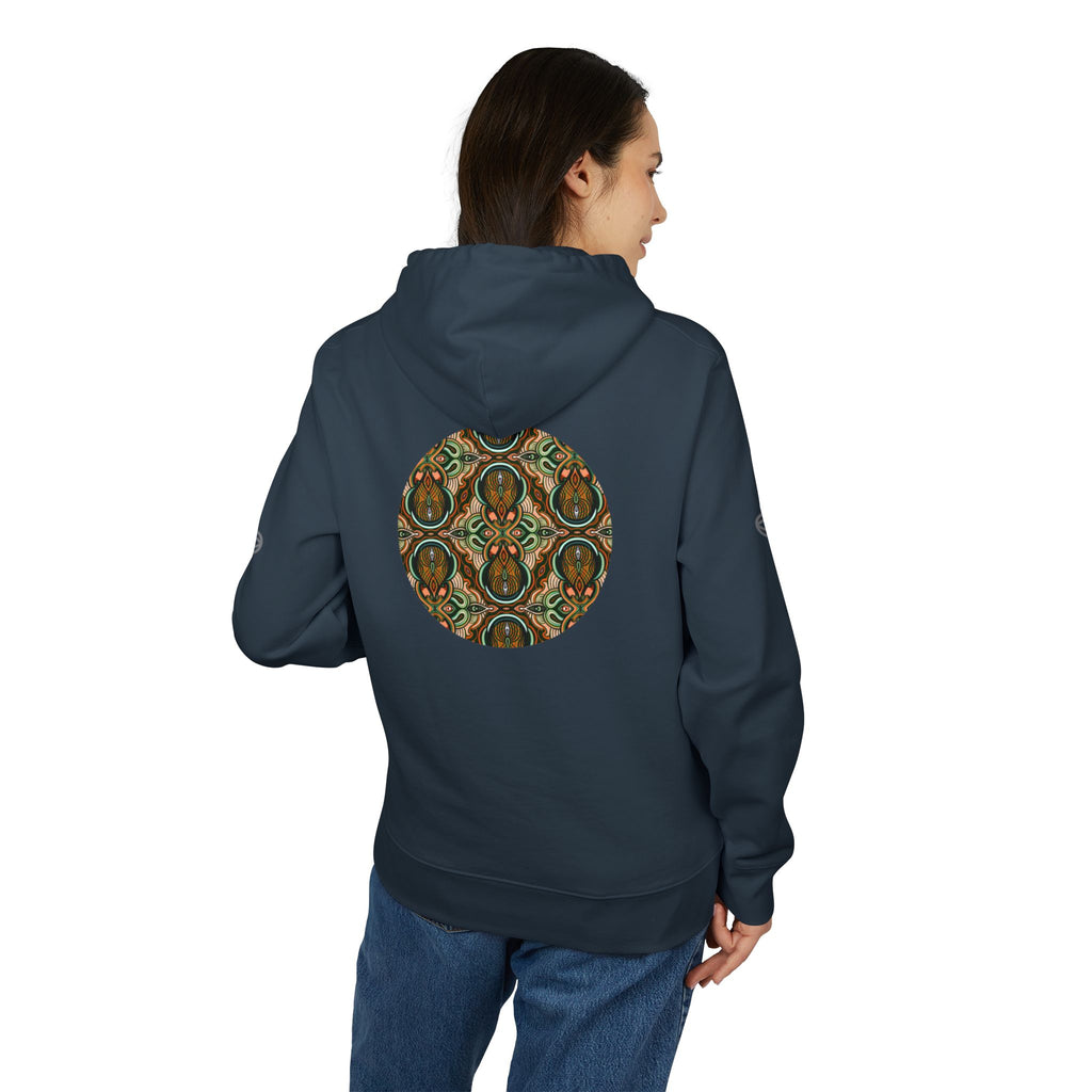 Geometric Tribal Pattern Hoodie — Earth Tone Triangle & Circle Art Sweatshirt #eh2