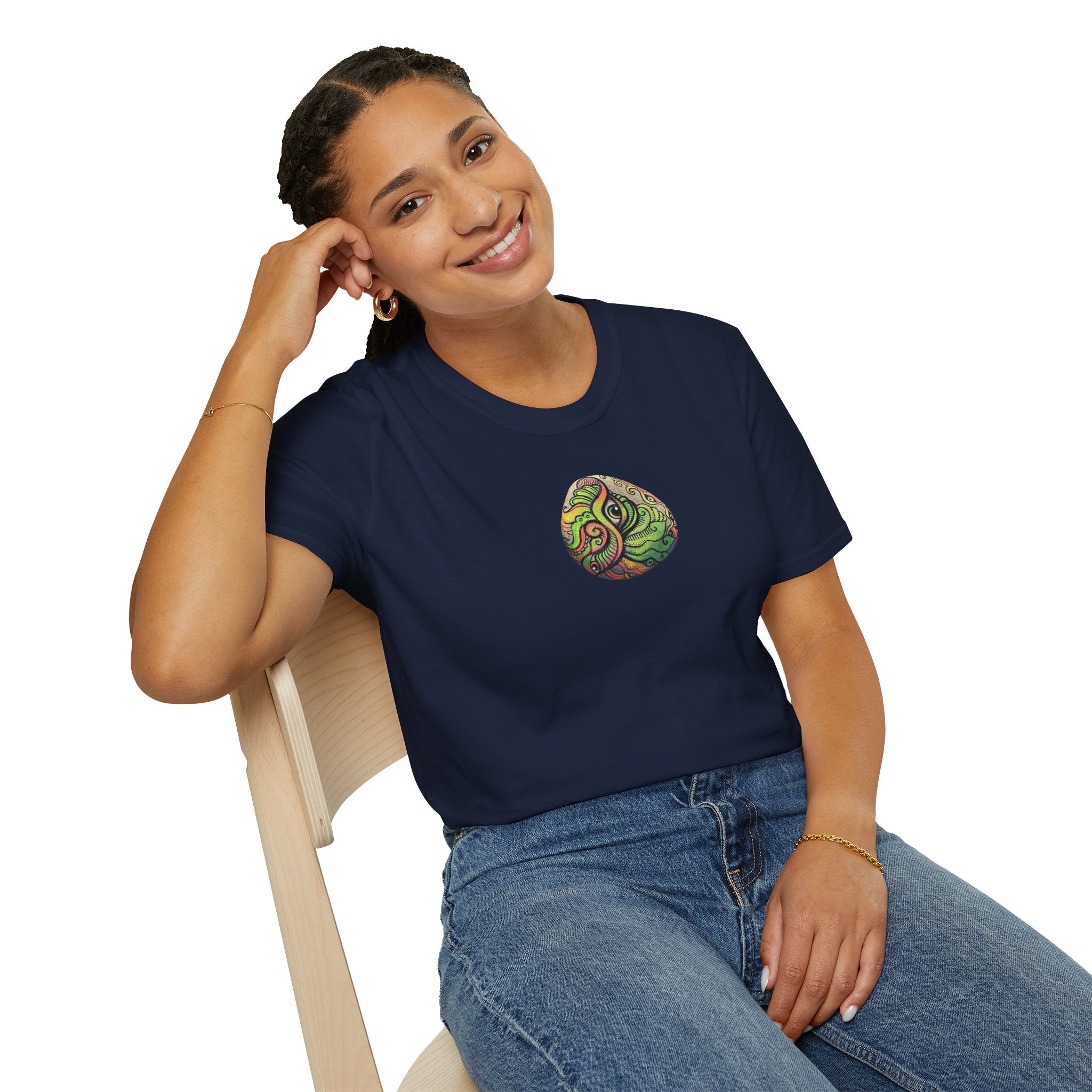 Psychedelic Green Mandala T-Shirt — Abstract Tribal Circle Art Tee #h84210