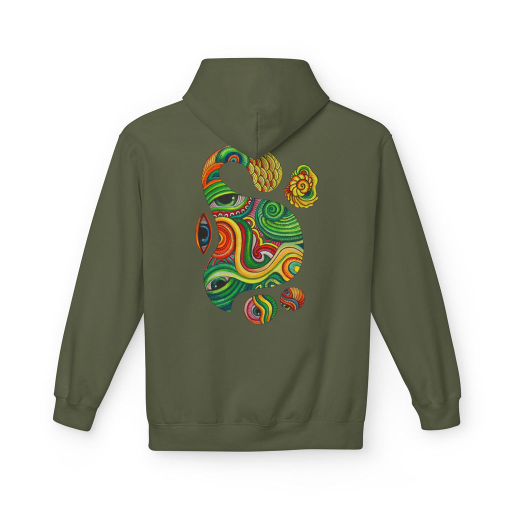 Psychedelic Swirl Hoodie — Colorful Abstract Apple Graphic #j64298