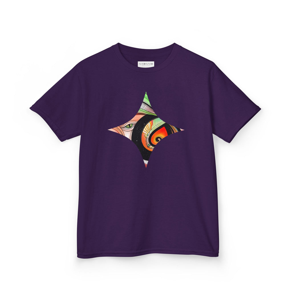 Abstract Eye Pattern Kids Tee | Geometric Star & Triangle Art
