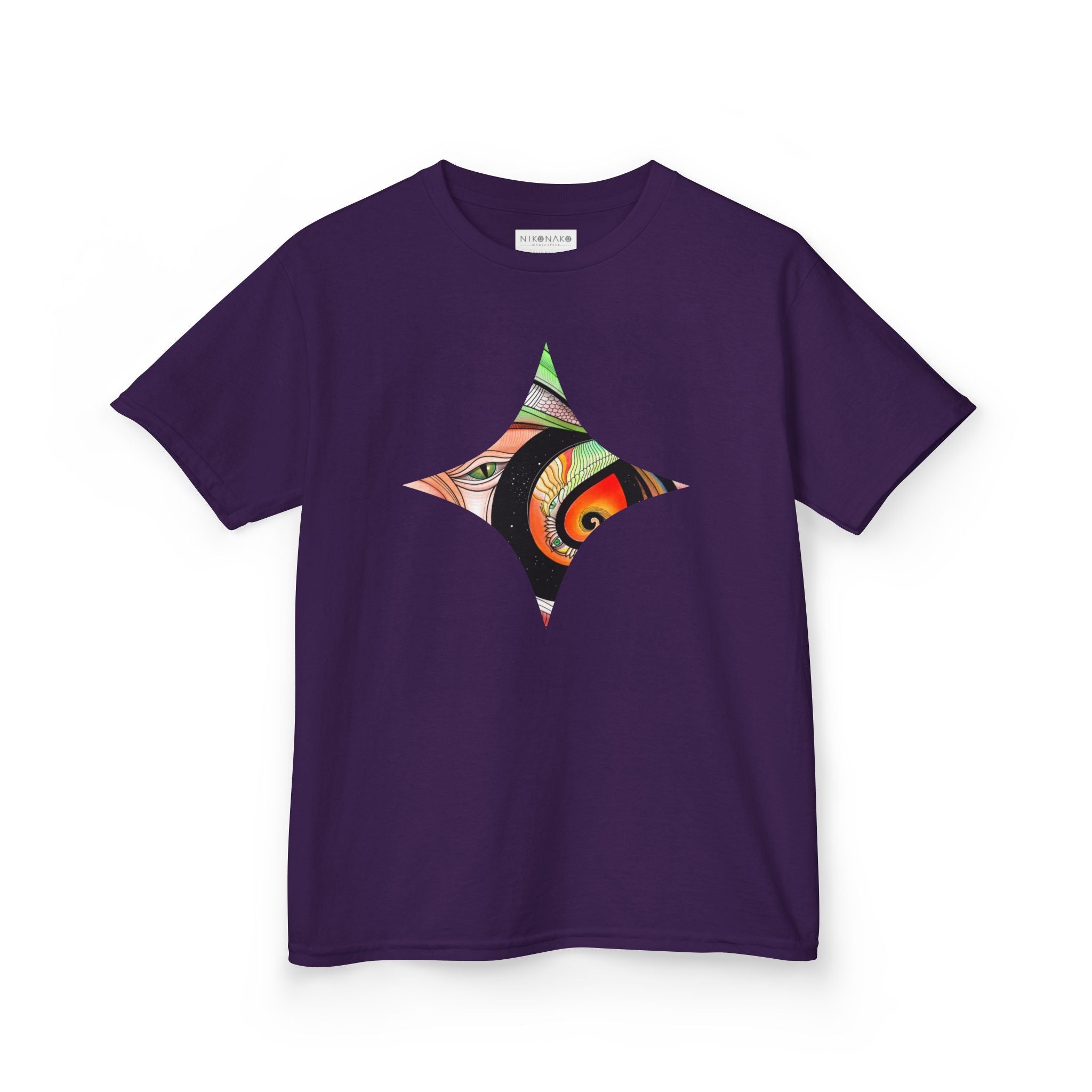 Abstract Eye Pattern Kids Tee | Geometric Star & Triangle Art