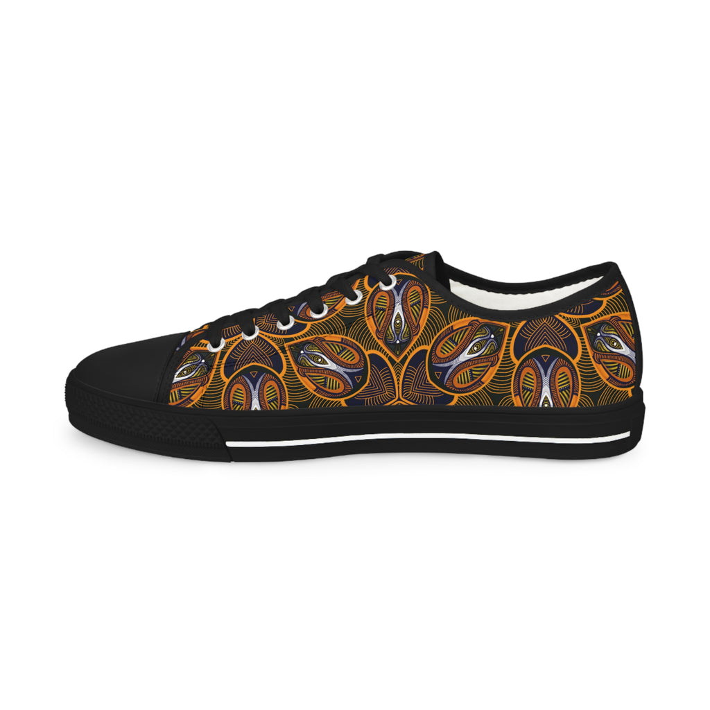 Paisley Flame Low-Top Sneakers — Men's Casual Canvas Shoes #ur2819