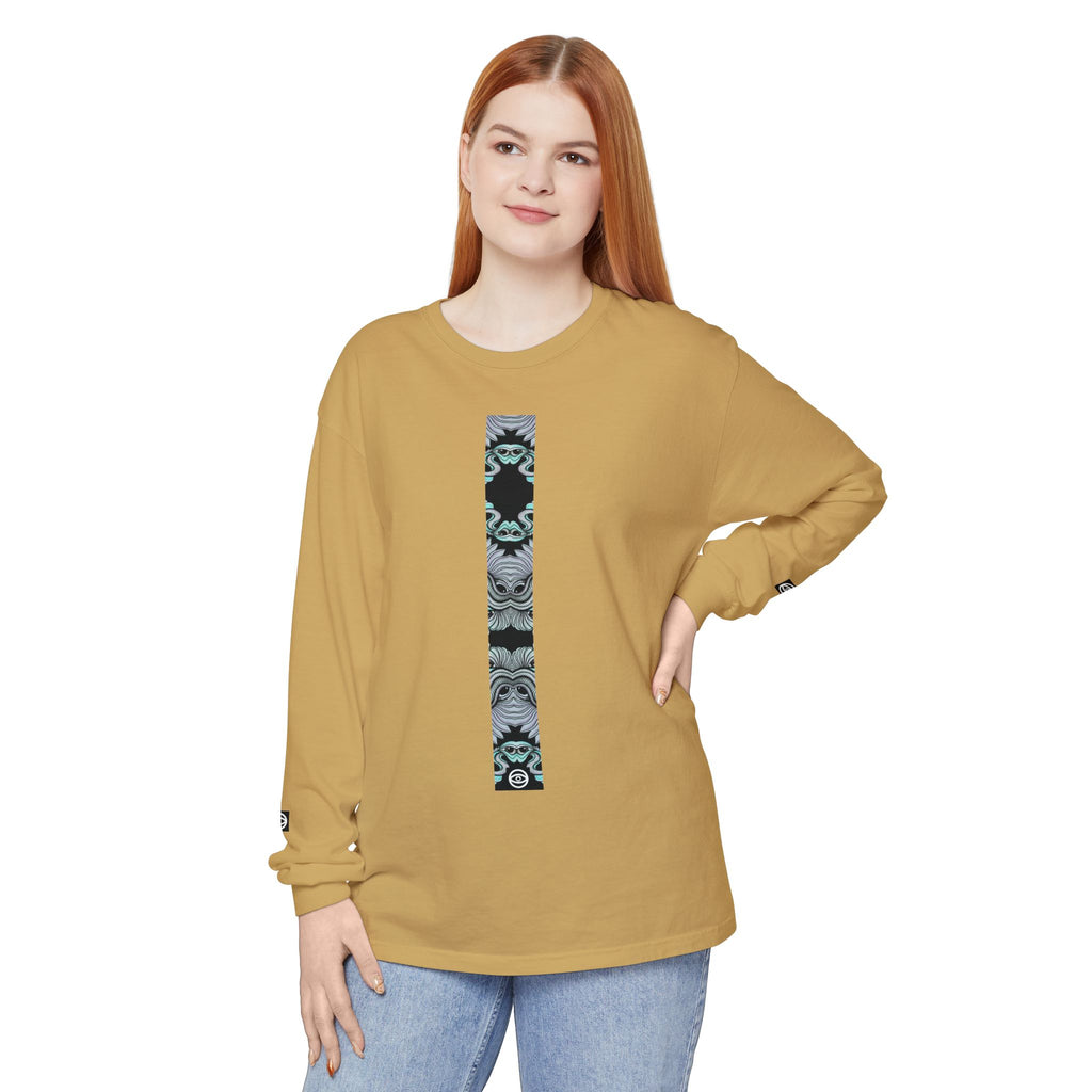 Men's/Women's Long Sleeve T-Shirt — Vertical Geometric Stripe Graphic #kjgd64258