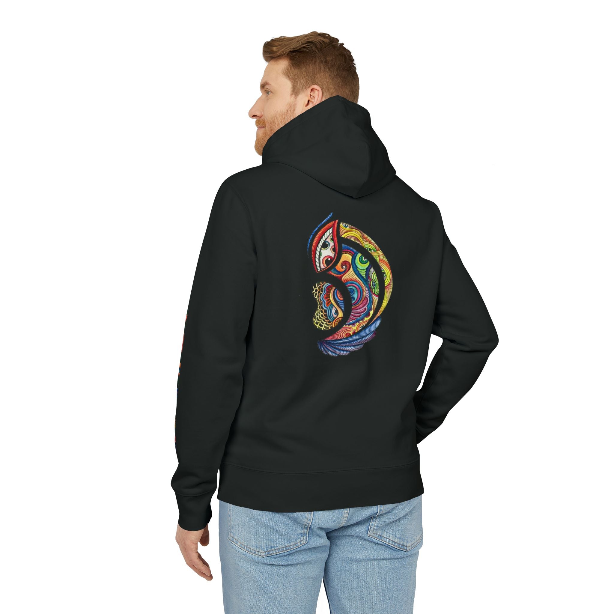 Graphic Hoodie — Colorful Psychedelic Lip & Swirl Design #h4334
