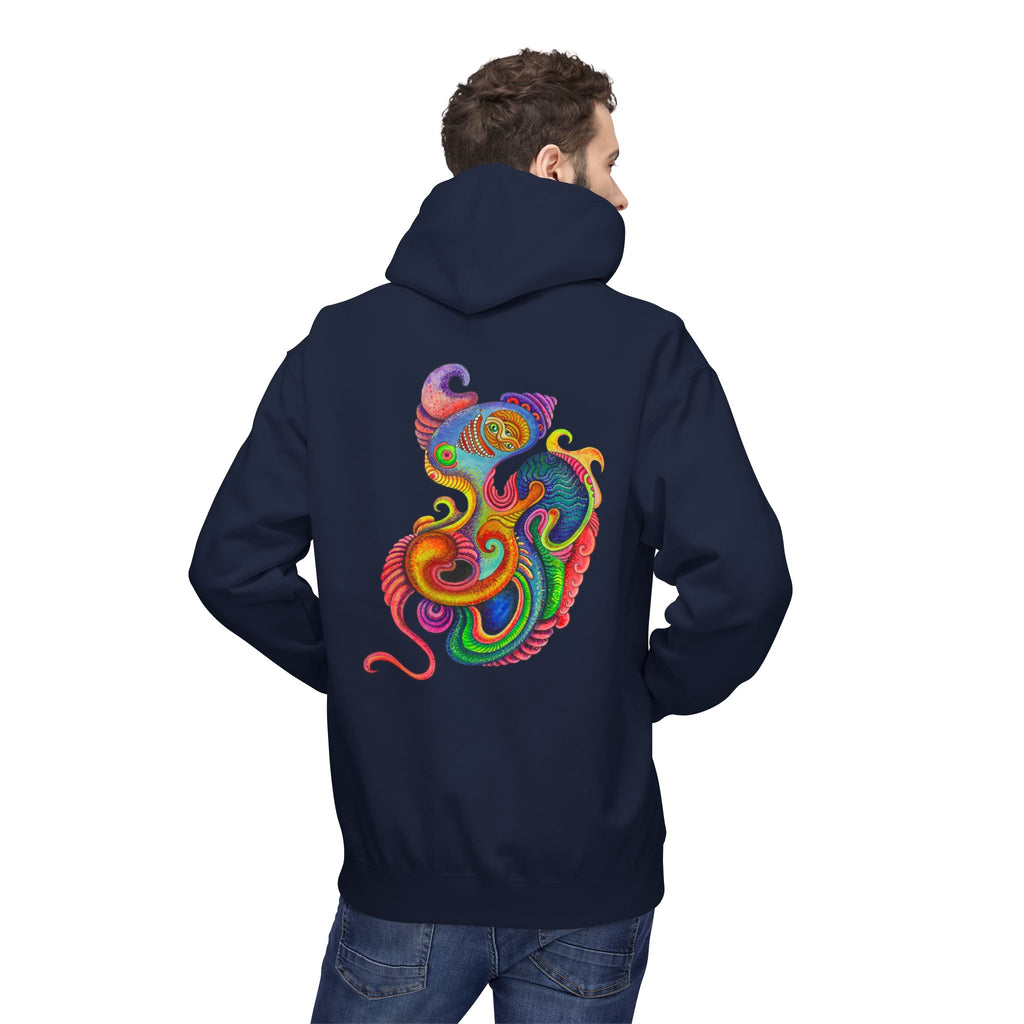 Psychedelic Abstract Snake Hoodie — Colorful Surreal Art Pullover #ggd76467