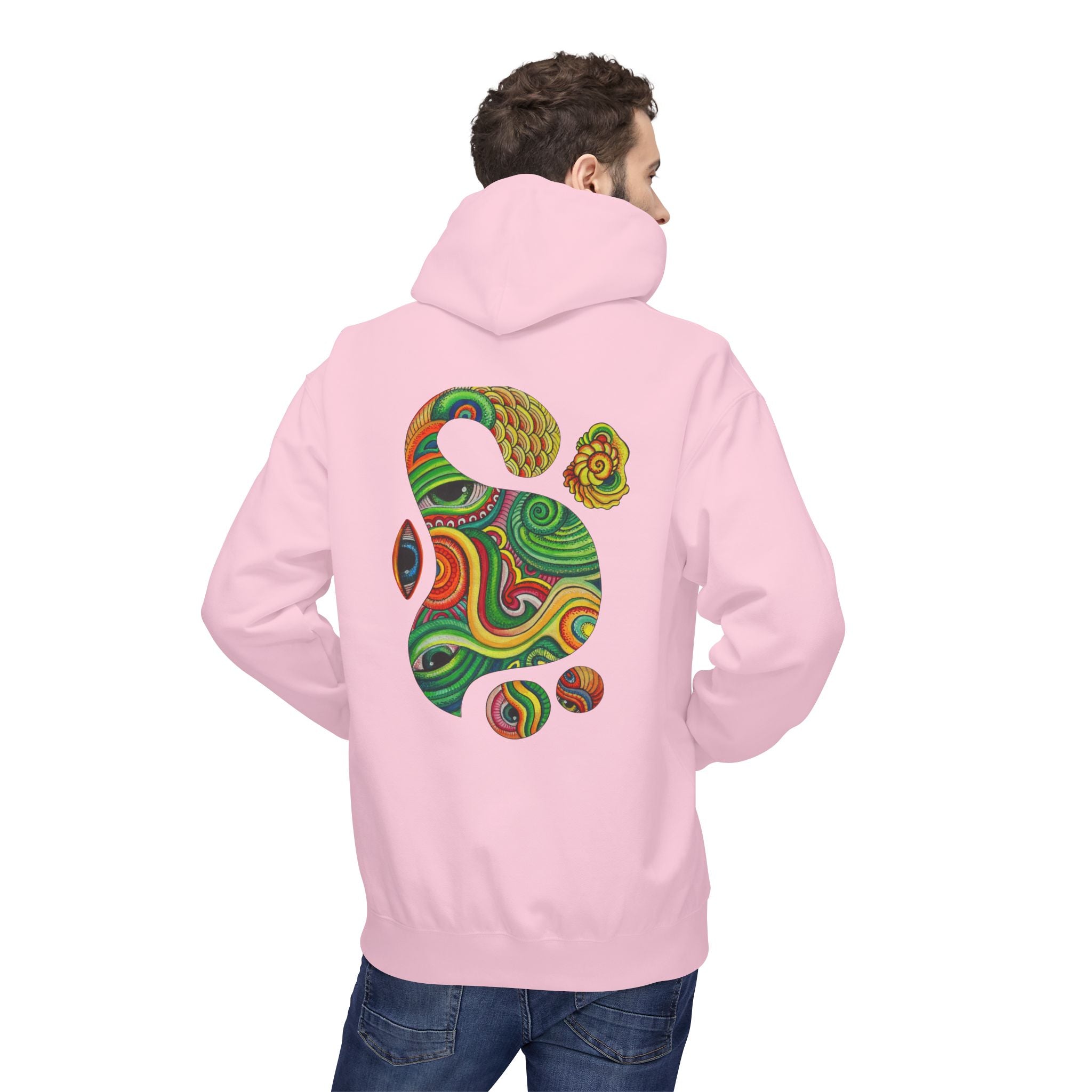 Psychedelic Swirl Hoodie — Colorful Abstract Apple Graphic #j64298