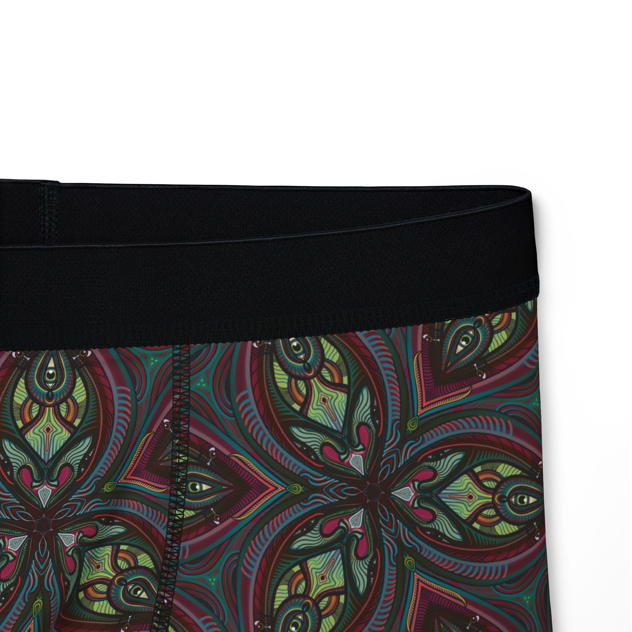Men's Boxer Briefs — Green Red Kaleidoscope Pattern All-Over Print #mmb215